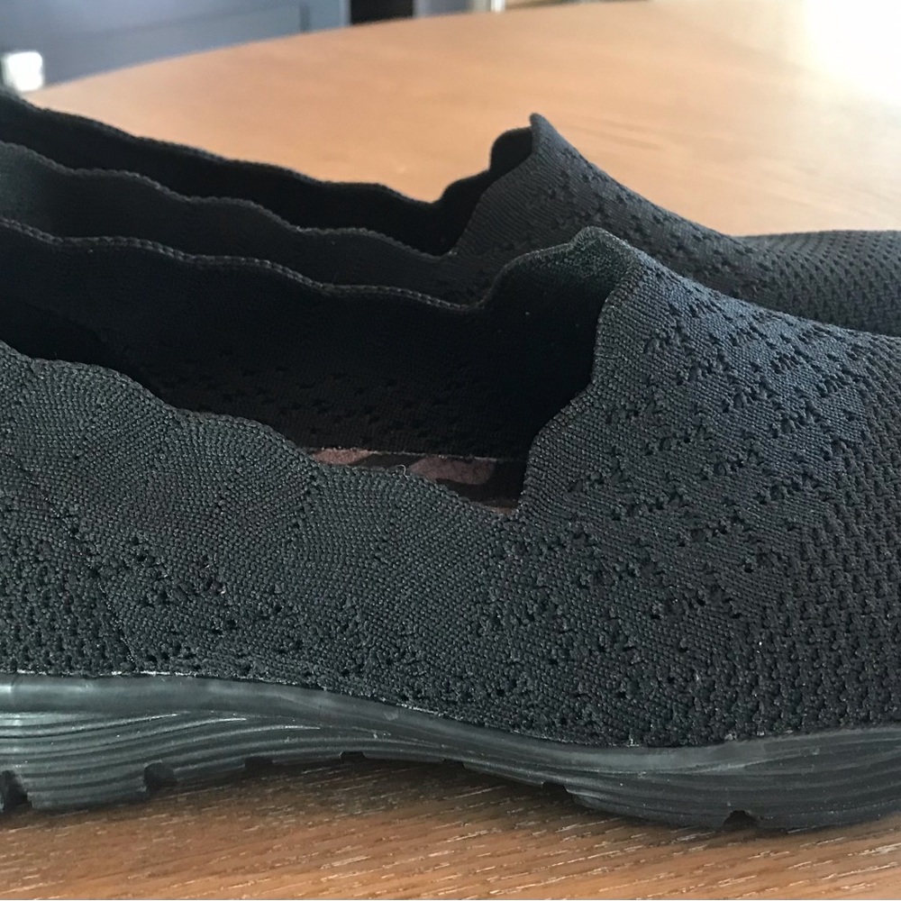 Skechers Black Slip-On Knit Sneakers - Picture 5 of 12